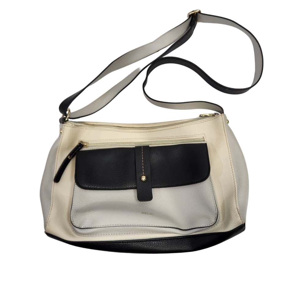 5x$25 Relic color block minimalistic  bag black grey if white